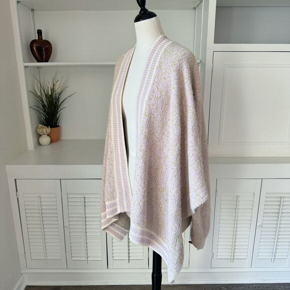 Anthropologie Saturday Sunday Open Shawl Poncho Lilac Green One Size - Picture 2 of 7